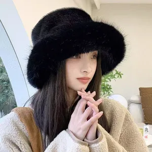 Hats Manufacturer Wholesales New Winter Faux Fur Hats High Quality Soft Faux Fur Material, Super Warm and Comfortable. thumbnail-5