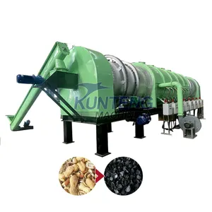 Agricultural Waste Rice Husk Pyrolysis Furnace Charcoal Biochar Making Machine Sawdust Carbonization Furnace thumbnail-1