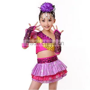 In Stock 2pcs in One Set Kids Red Latin Dance Dress Waltz Dancing Dress thumbnail-1