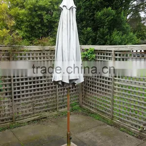 2.7m Wooden Outdoor Umbrella for Garden Patio Market Shade With Base thumbnail-4