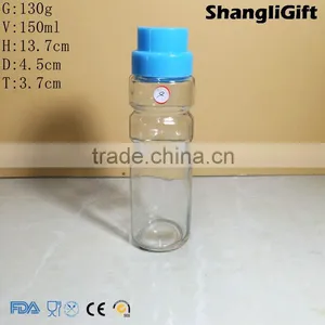 5oz Glass Spice Bottles With Plastic Cap Round Glass Cup thumbnail-1