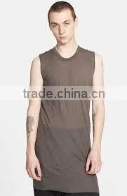 Custom Street Sleeveless Tall T-shirts Wholesale/Elognated T-Shirts thumbnail-1