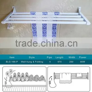 White Foldable and Wall-hung Type ELECTRIC TOWEL WARMER / HEATED TOWEL RACK / FOLDABLE TOWEL RACK (BLG-166-P) thumbnail-1