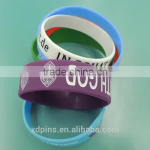 Custom Logo /Size Rainbow Silicone Wristbands thumbnail-6