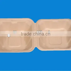 Eco-green 100% Biodegradable Microwavable Bagasse Hamburger Box thumbnail-2