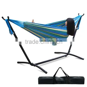 Double Hammock With Space-Saving Steel Stand Summer Outdoor Relax Bag Include thumbnail-2