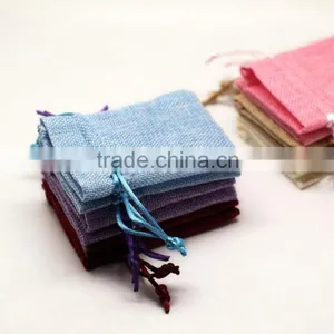 Cute Design Jewelry Package Linen Lint Different Material Drawstring Bag Linen Drawstring Bag thumbnail-1
