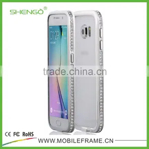 Whosesale Metal Bumper Cover for Samsung Galaxy S6 With Diamond thumbnail-2