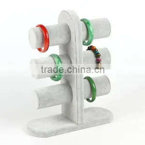 Custom Unique Design White/Black Velvet Jewelry Display For Bracelet Bangle thumbnail-1