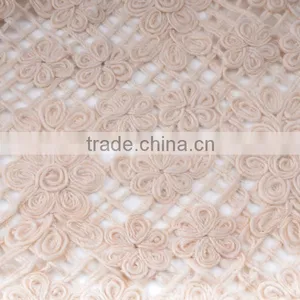 New Item Wool Flower Pattern Organza Lace Embroidery Fabric for Clothes thumbnail-1