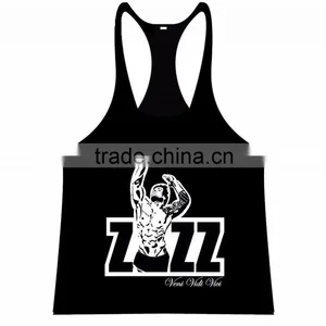 100% Cotton Y-back Mens Gym Singlet With Custom Printing thumbnail-2