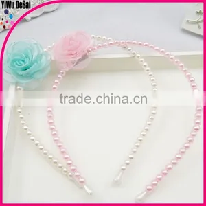 Fashion Rose Flower Headbands for Girls Pearls Headbands thumbnail-1