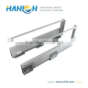 Soft Closing Galvanized Steel Telescopic Furniture Drawer Rails thumbnail-1
