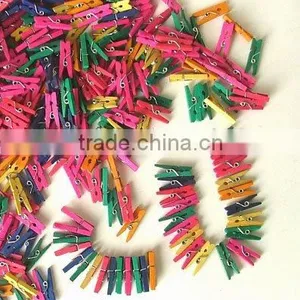 Colored Wood Spring Clothespins thumbnail-1