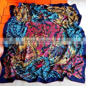 100% Silk Scarf With Golden Color for Women thumbnail-5