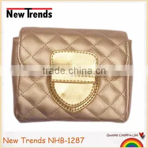 Fashion Stitch Checked Champagne PU Small Bag thumbnail-1