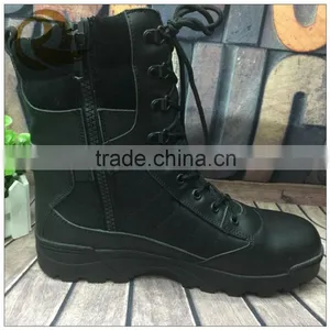 Fashion Black Cheap Price Breathable Leather Military Tactical Combat Boots thumbnail-2