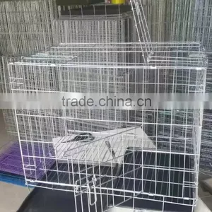 35 "Folding Dog Cage With Plastic Tray Two Doors Black Color Hot Sales thumbnail-2