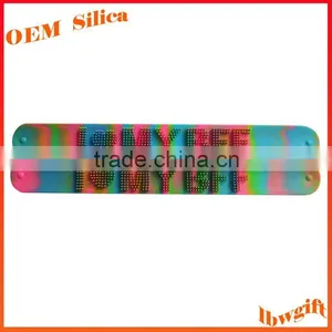 Nice Promotional Gift Soft Thin Spiky I LOVE MY BFF Silicone Slap Band thumbnail-1