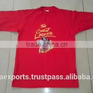 MEN 150 GSM CLASSIC REDCOLOUR- THE GREAT LATHAK PRINT T-SHIRTS thumbnail-1