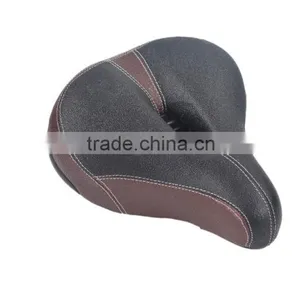 High Quality Wholesale Price Comfortable Middle Hollow Leather Electric Bicycle Saddles Bicycle Parts thumbnail-1