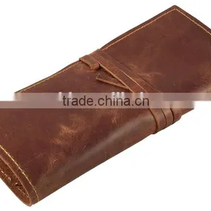 Rustic Genuine Leather Pencil Roll - Pen and Pencil Case thumbnail-3