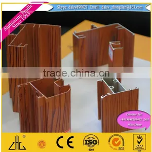 Wood Grain Surface Finishing Aluminum Profile / Enduring Wood Grain Finish Aluminum Tube , Aluminium Wood Grain Finish thumbnail-2