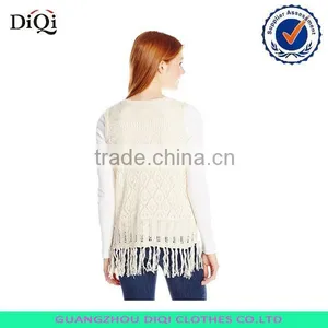 Women's Open Sweater Vest With Fringe thumbnail-2
