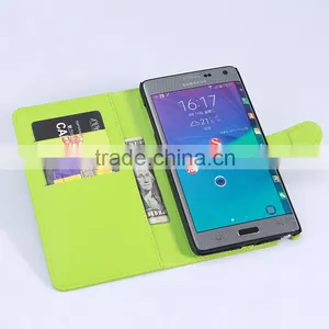 High Quality Leather Holster Card Wallet Folio Stand Flip Case Cover for Samsung GALAXY Note Edge N915 thumbnail-6