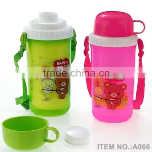 A066 New 300-500ml Plastic Children Water Drinking Bottle With Cup Shantou Shuanghuan Viassin pp Kids Bottle thumbnail-1
