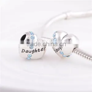 Fashionable Jewelry Mother And Daughter Love Bead Custom Engraved Beads YZ307 thumbnail-5