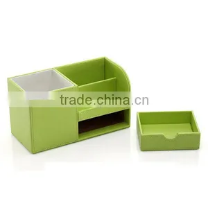 Faux Leather Slim Decorative Bedroom Storage Basket thumbnail-6