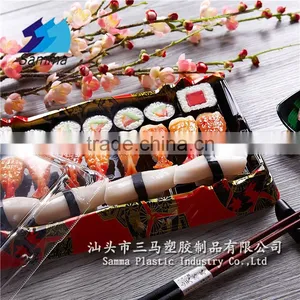 KW-0012FG-R Restangular Disposable Plastic Sushi Box thumbnail-1