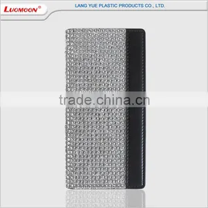 Factory Price Luxury Wallet Stand Diamond Bling Leather Case thumbnail-2