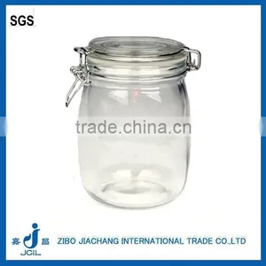 Clear Airtight Empty Glass Jar With Metal Clamp Lid 1L thumbnail-1
