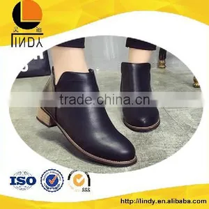 Leather Martin Boots Women Short Boots Chunky Heels thumbnail-1