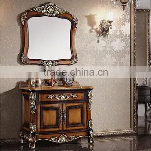 WTS3044 49 Inch American Style Antique Bathroom Cabinet Floor Standing Solid Carved Sink Bathroom Vanity Cabinets Combinatio thumbnail-2