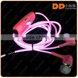 2016 Cheap Stylish Headphones Luminous Earbuds Free Sample Glowing Zipper Earphone thumbnail-1