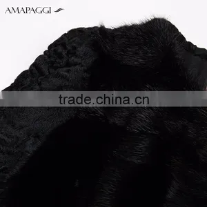 Cheap Price Black Mink Fur Coat With Kara thumbnail-5