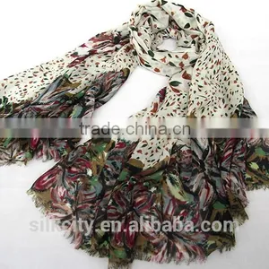 Custom Winter Pashmina Screen Printing 100% Wool Women Scarf thumbnail-2