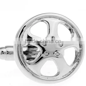 Novelty Silver Jewelry Cooper Steering Wheel Cufflinks thumbnail-2