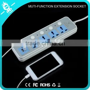 Best Smart India Usb Power Strip With Usb 5 Independent Buttons and Lights thumbnail-3