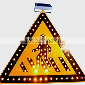 China Supplier Pavement Safety Slow Walk LED Traffic Road Warning Solar Road Sign thumbnail-1