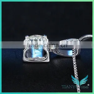 Wholesale Silver Necklace Jewelry 8 Hearts & Arrows Super White Moissanite Pendants Charms thumbnail-3