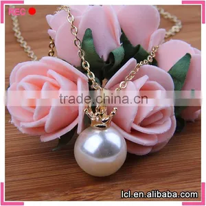 Fancy Long Chain Necklace, Hot Sale Imitation Pearl Pendant Necklace thumbnail-2