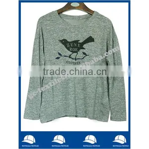 Girl's Manlange Grey Printed Long Sleeve T-shirts thumbnail-1