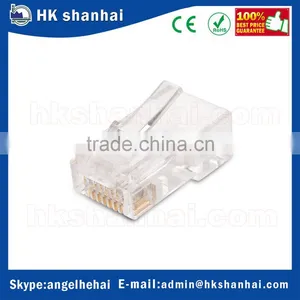 Hot Sale High Quality 100 Pcs 50 Micron Gold-plated Contacts AWG Stranded UTP Cable 8P8C Cat 6 Rj45 Modular Plugs thumbnail-1