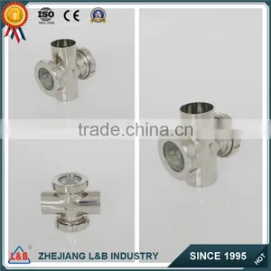 Sanitary Stainless Steel Pipe Cross Sight Glass thumbnail-1