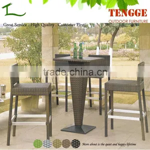 YH-8203 Cheap Rattan Wicker Patio Bar Set 3 Pieces Hing Dinning Bar Set thumbnail-2