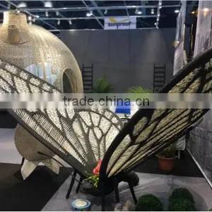 Garden Rattan Hand Woven Weather Resistance PE Plastic Aluminum Frame Animal Butterfly Garden Decoration thumbnail-1